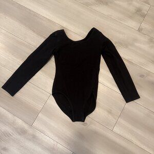 Black Long-Sleeve Leotard – Girls Size M